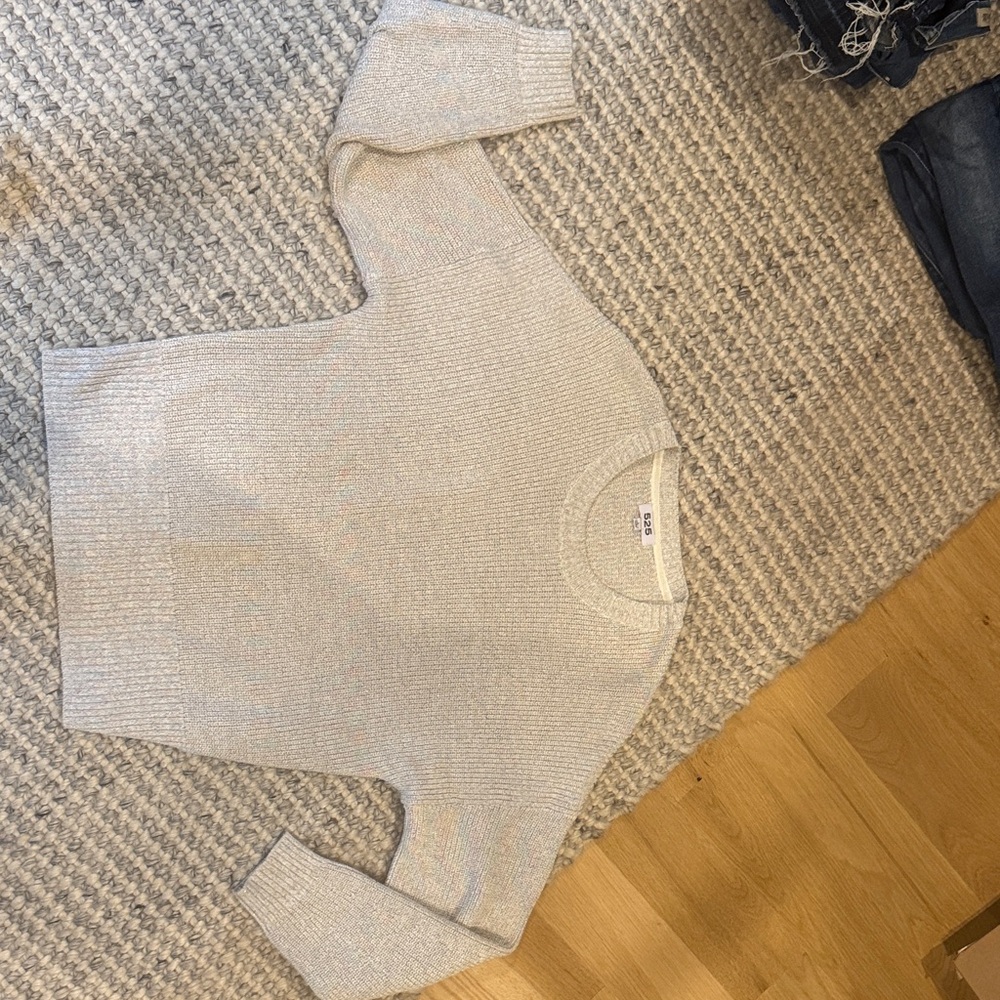 525 Women's rainbow sparkle Cream Sweater